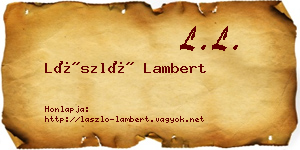 László Lambert névjegykártya