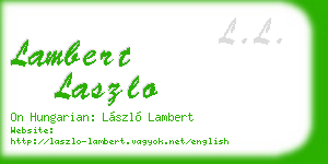 lambert laszlo business card