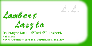 lambert laszlo business card